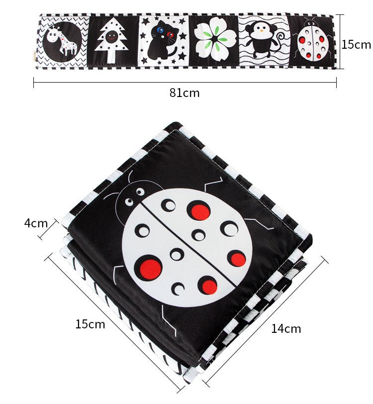 Baby Early Education Black And White High Contrast Washable Soft Fabric Activity Cloth