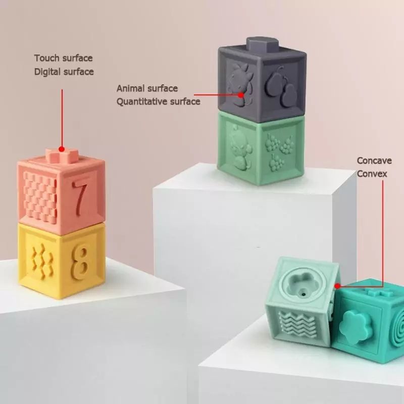 12 PCS Silicon Building Blocks With a Bag