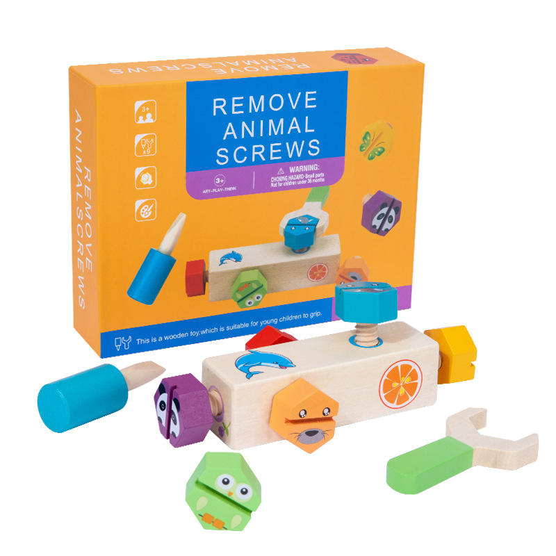 Montessori Wooden Screw Nut Assembly Toy - Hands-On Assembly Kit for Kids