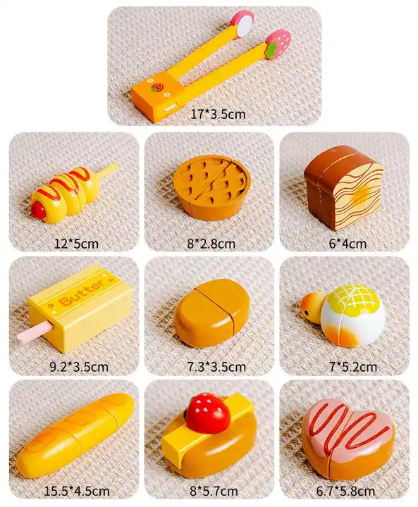 Wooden Magnetic Cutting Toast Set Toy