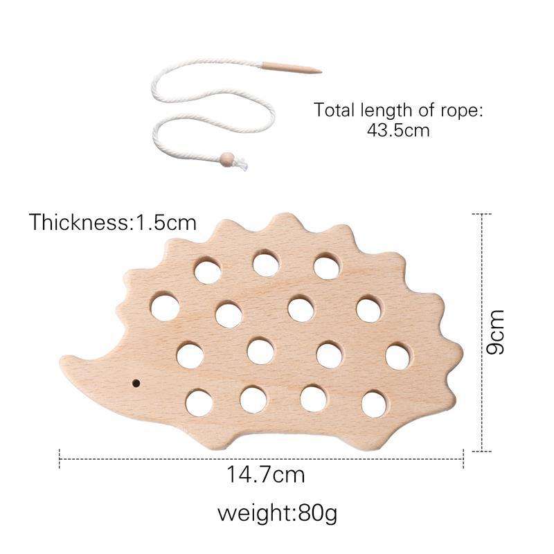 Wooden Hedgehog Lacing Educational Toy