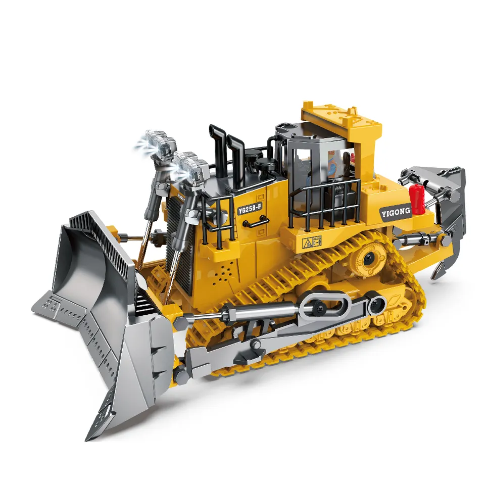 RC Bulldozer 9-Channel Remote Control Engineering Vehicle - Alloy Version