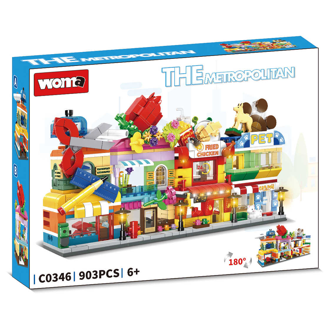 City Series Street View Construction Blocks Set Street Store Mini City Block Modern Model House Toy