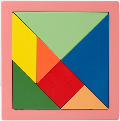 Wooden Colorful Jigsaw Tangram Puzzle