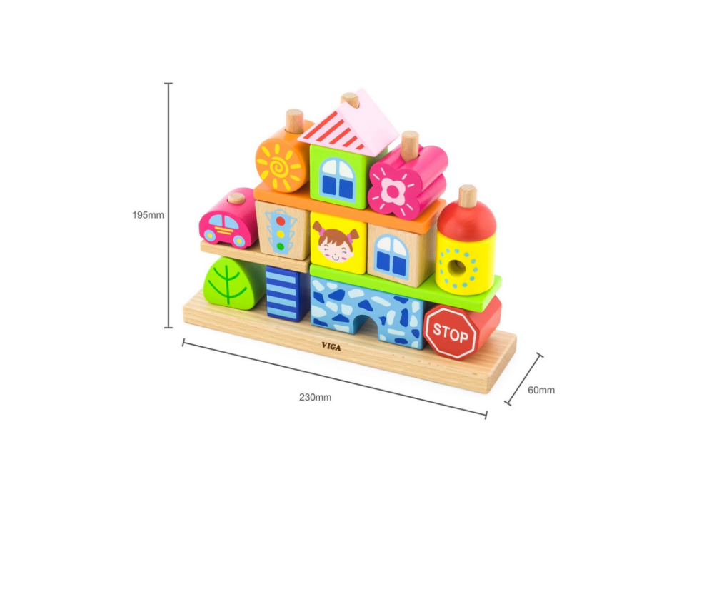 Wooden Stacking Blocks City
