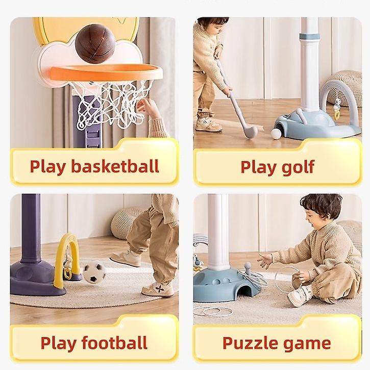 4-in-1  Basketball Hoop, Soccer Goal, Golf Game, and Ring Toss Sports Activity Set