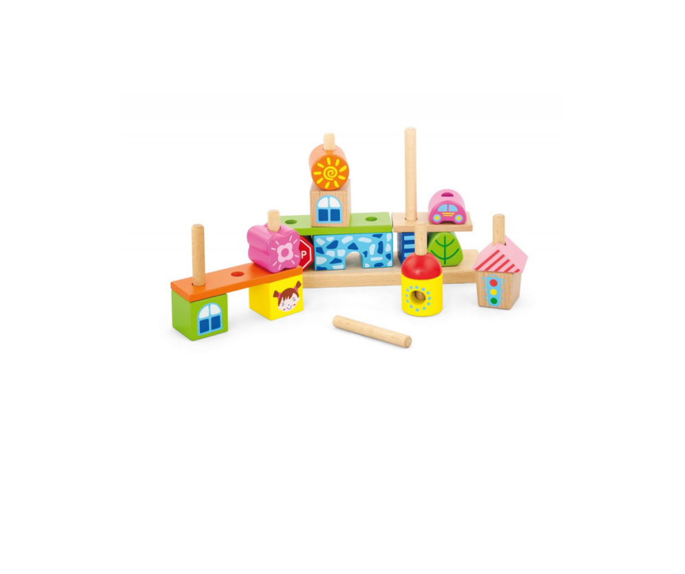 Wooden Stacking Blocks City