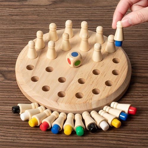 Multi-color Wooden Memory Chess