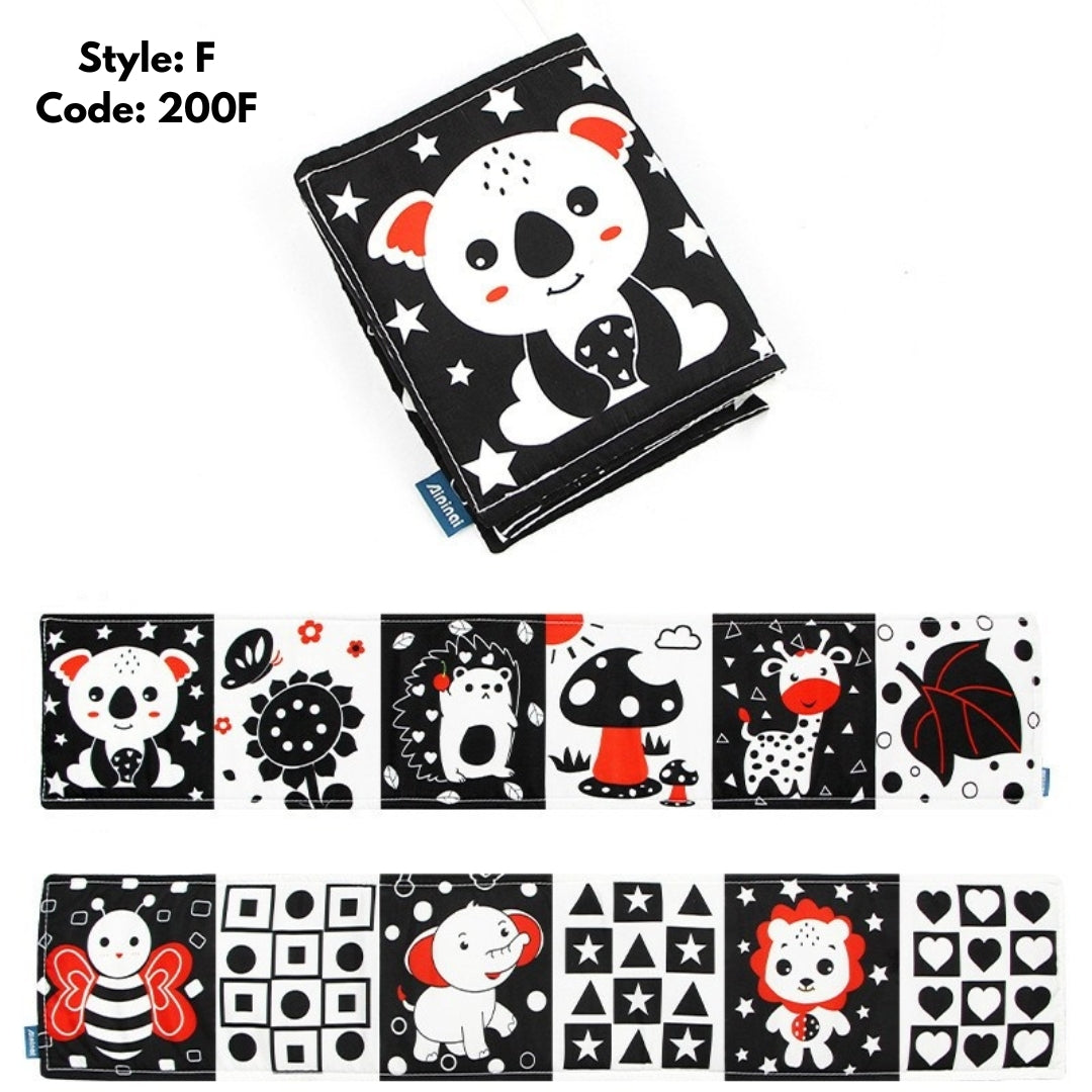 Baby Early Education Black And White High Contrast Washable Soft Fabric Activity Cloth