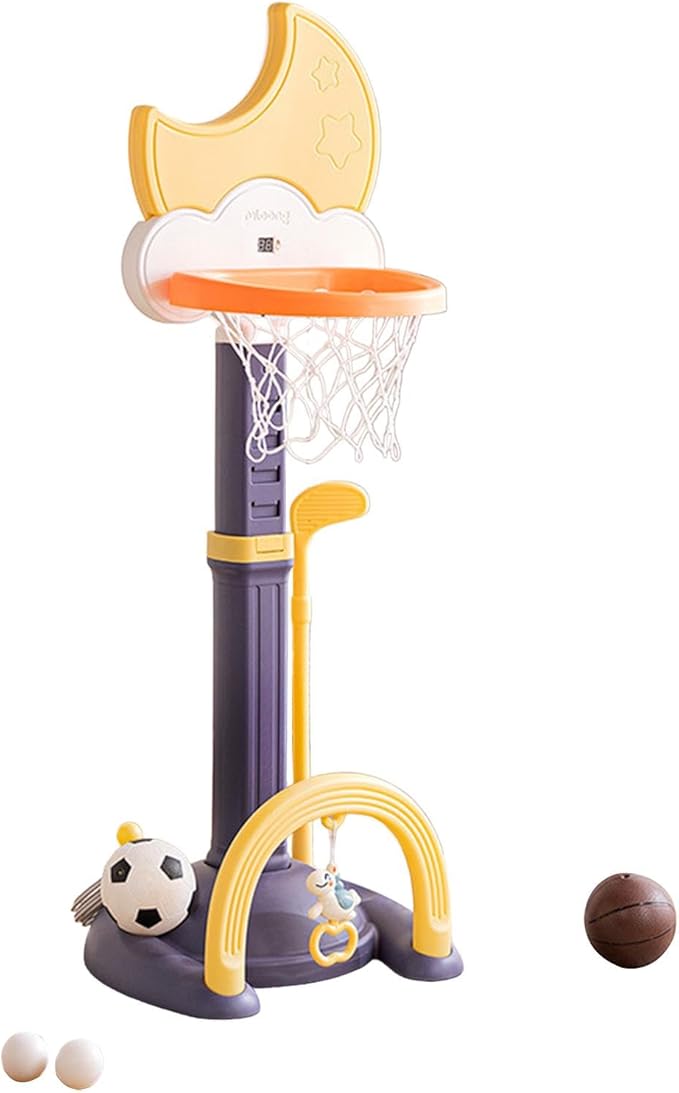 4-in-1  Basketball Hoop, Soccer Goal, Golf Game, and Ring Toss Sports Activity Set
