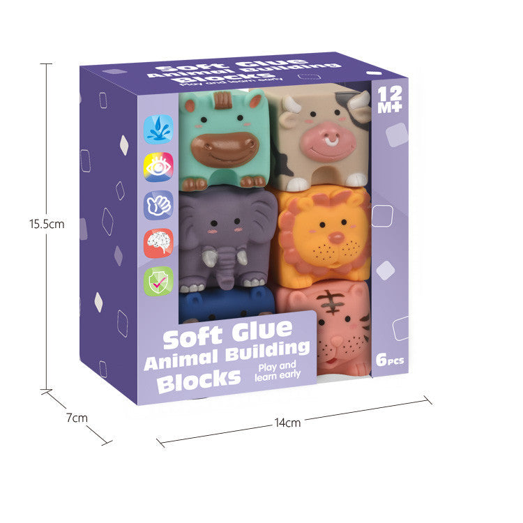 6 PCS Animals Silicon Building Blocks