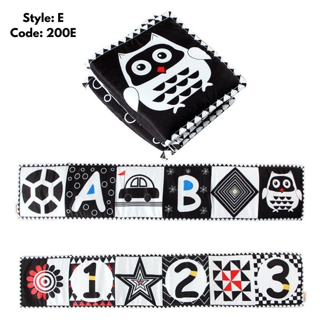 Baby Early Education Black And White High Contrast Washable Soft Fabric Activity Cloth