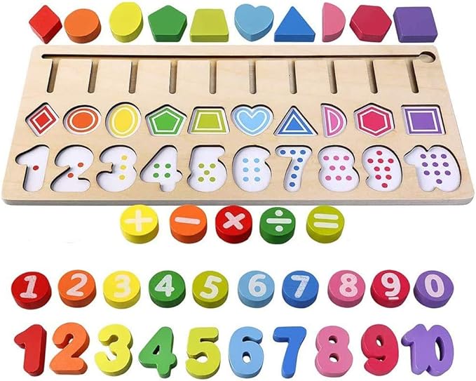 Wooden Shapes Number Puzzle