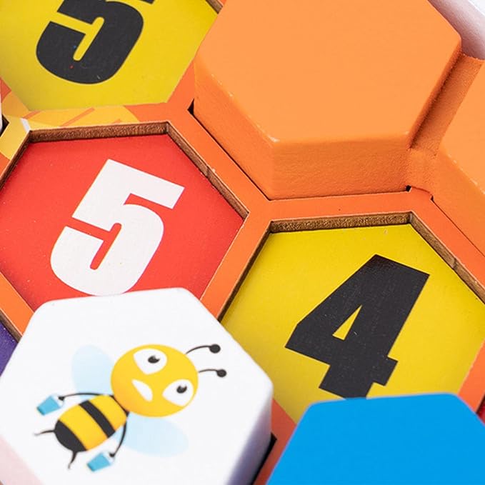 Honeycomb Wooden Number Hexagonal Puzzle
