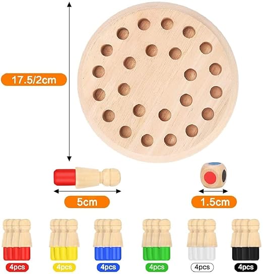 Multi-color Wooden Memory Chess
