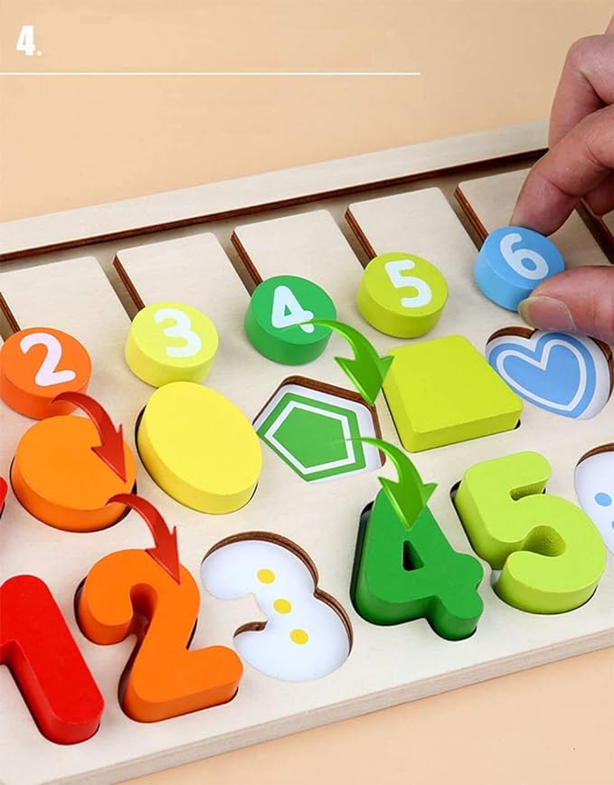 Wooden Shapes Number Puzzle