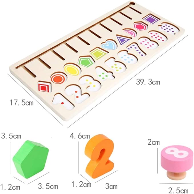 Wooden Shapes Number Puzzle