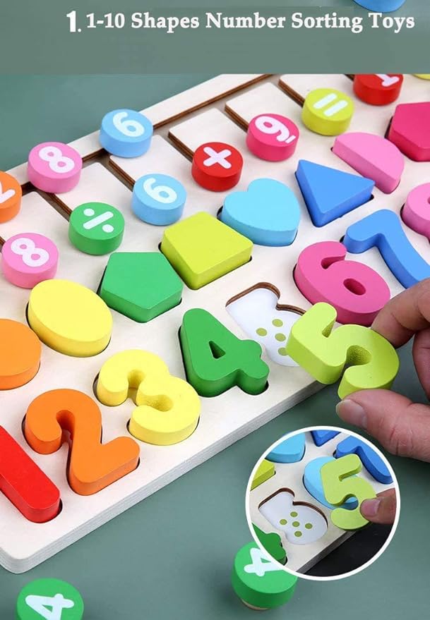 Wooden Shapes Number Puzzle