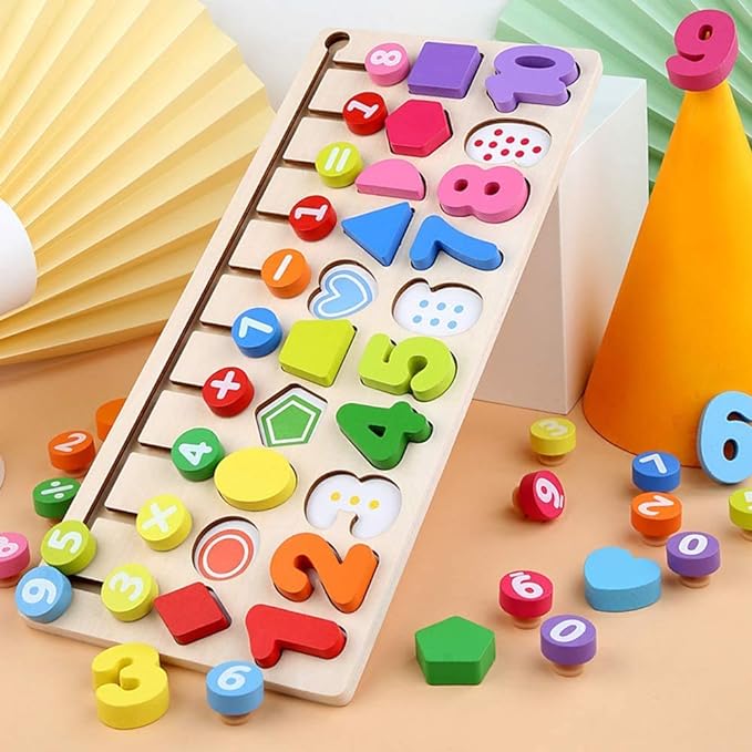 Wooden Shapes Number Puzzle