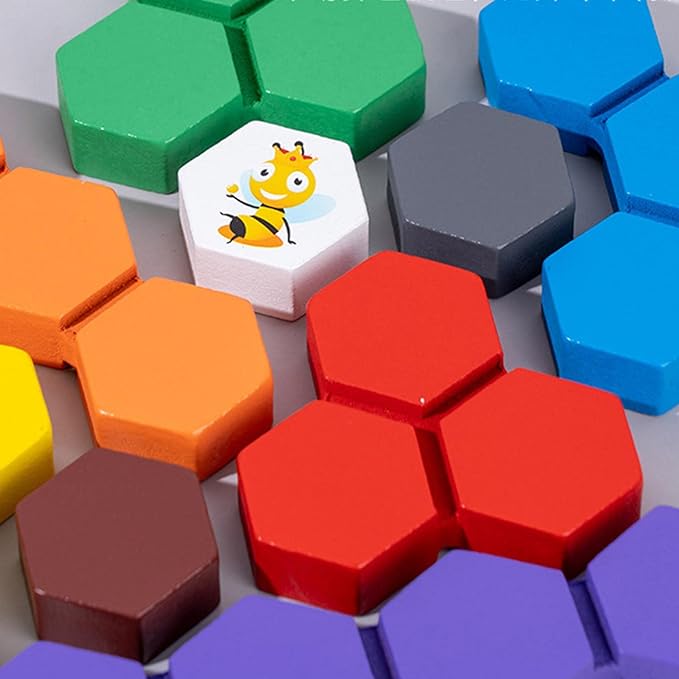 Honeycomb Wooden Number Hexagonal Puzzle