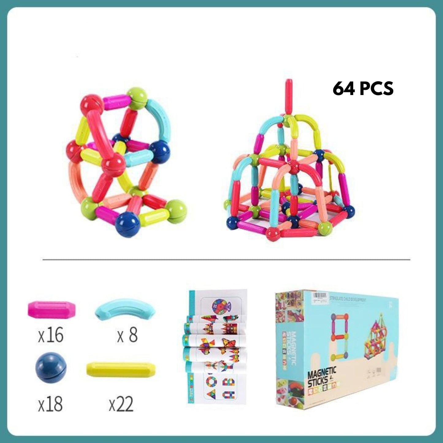 Magnetic Building Sticks And Balls Toy