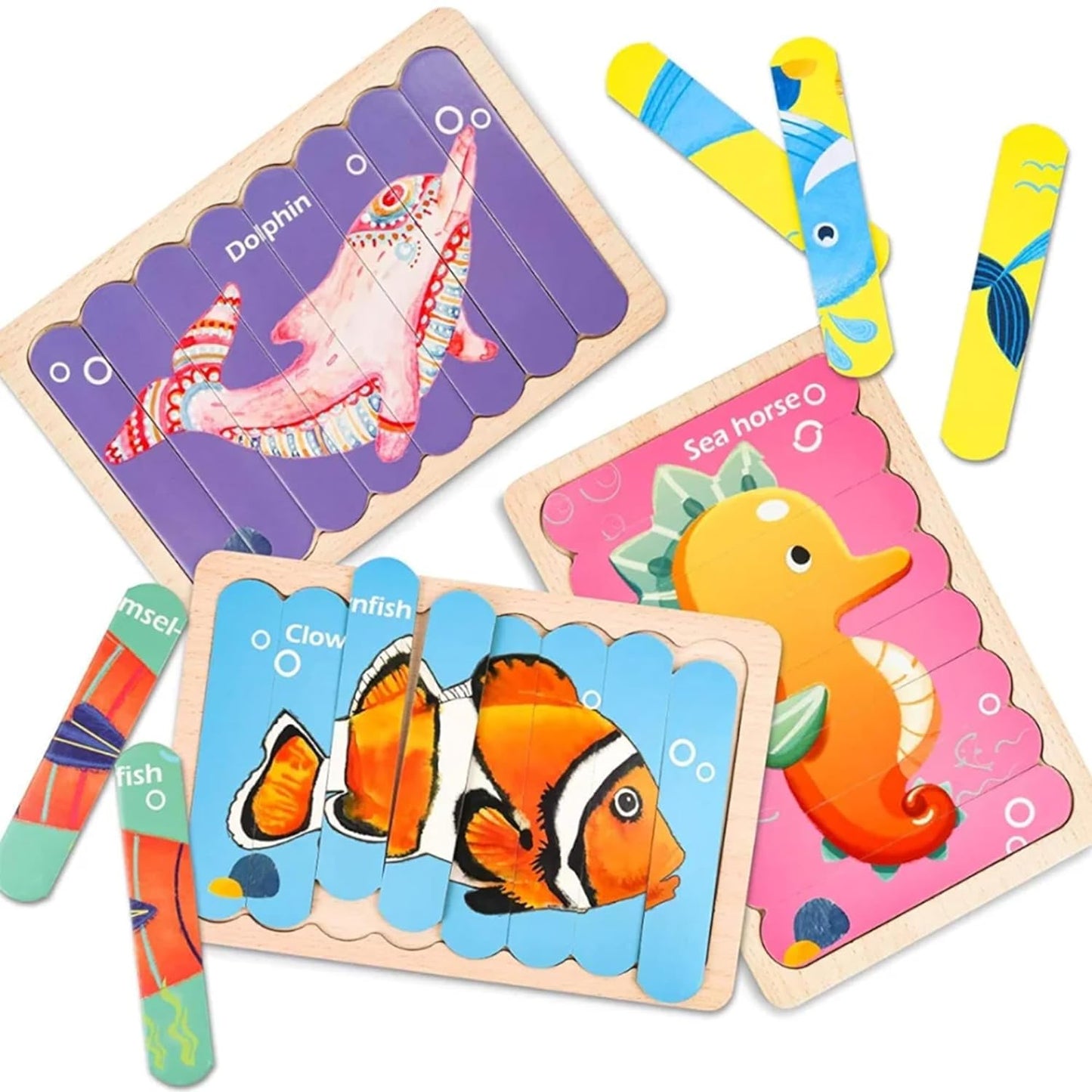 Wooden Educational 32-Piece Ocean Puzzle Jigsaw Toy
