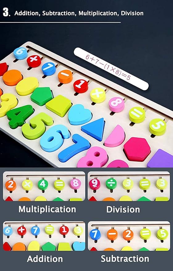 Wooden Shapes Number Puzzle