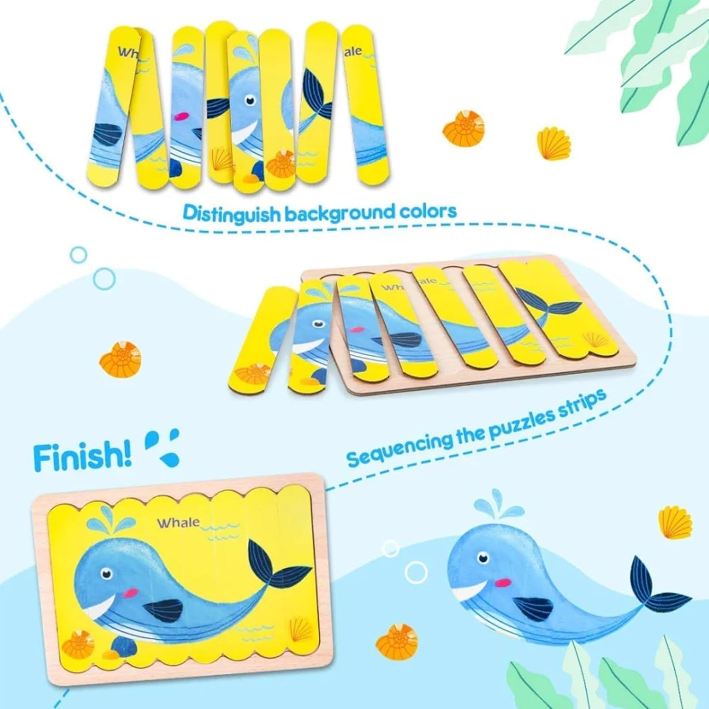 Wooden Educational 32-Piece Ocean Puzzle Jigsaw Toy