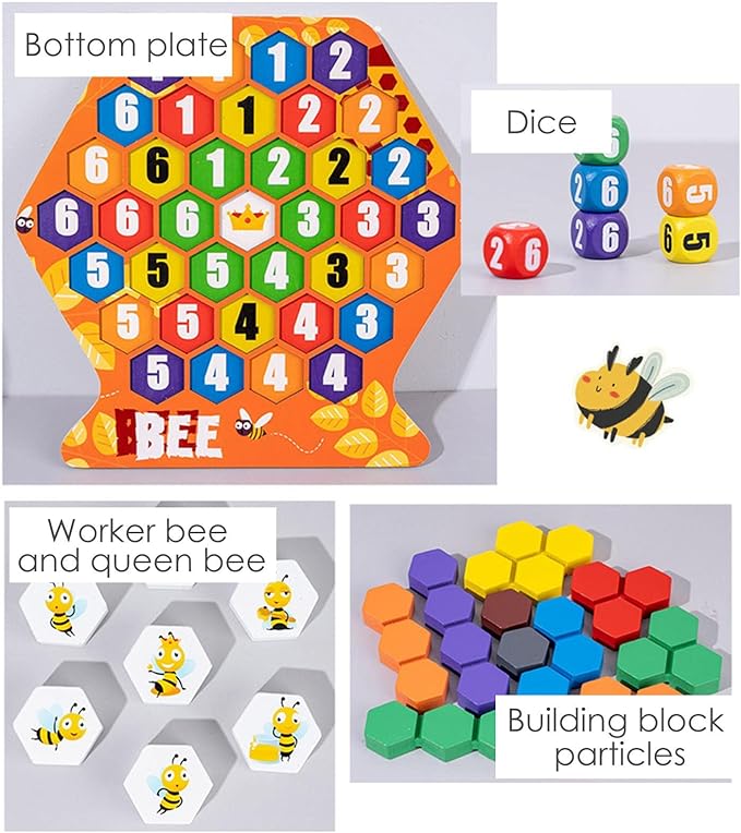 Honeycomb Wooden Number Hexagonal Puzzle