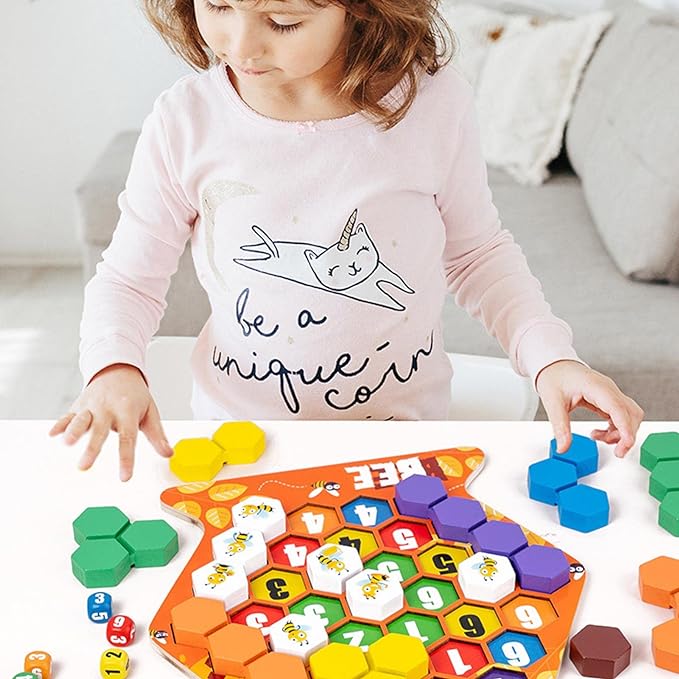 Honeycomb Wooden Number Hexagonal Puzzle