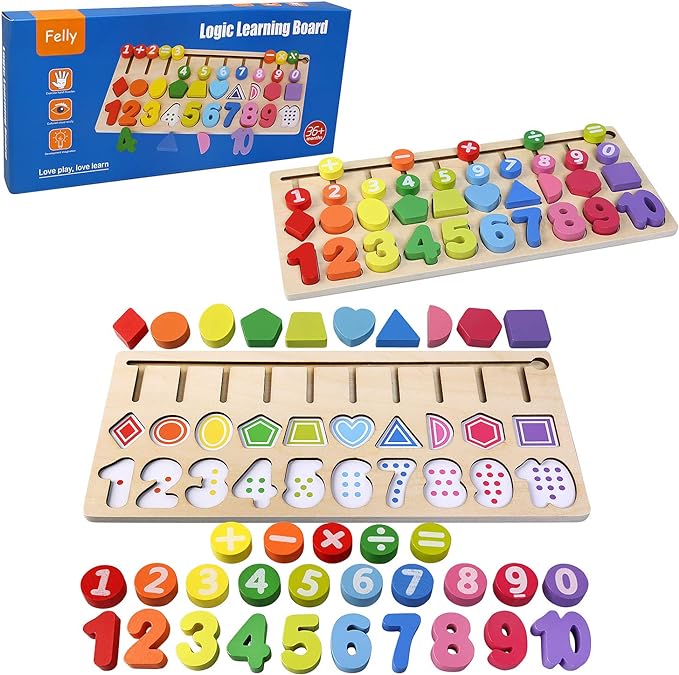 Wooden Shapes Number Puzzle