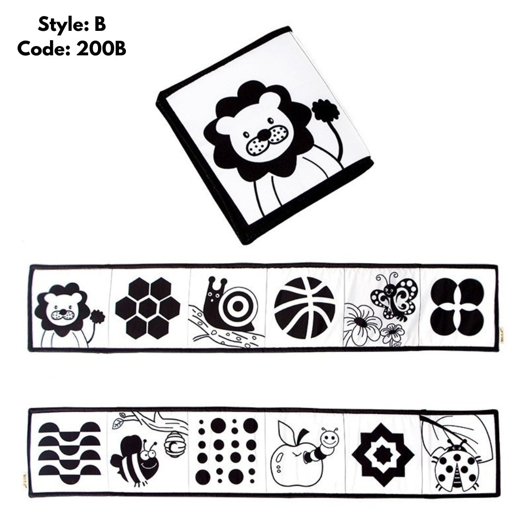 Baby Early Education Black And White High Contrast Washable Soft Fabric Activity Cloth
