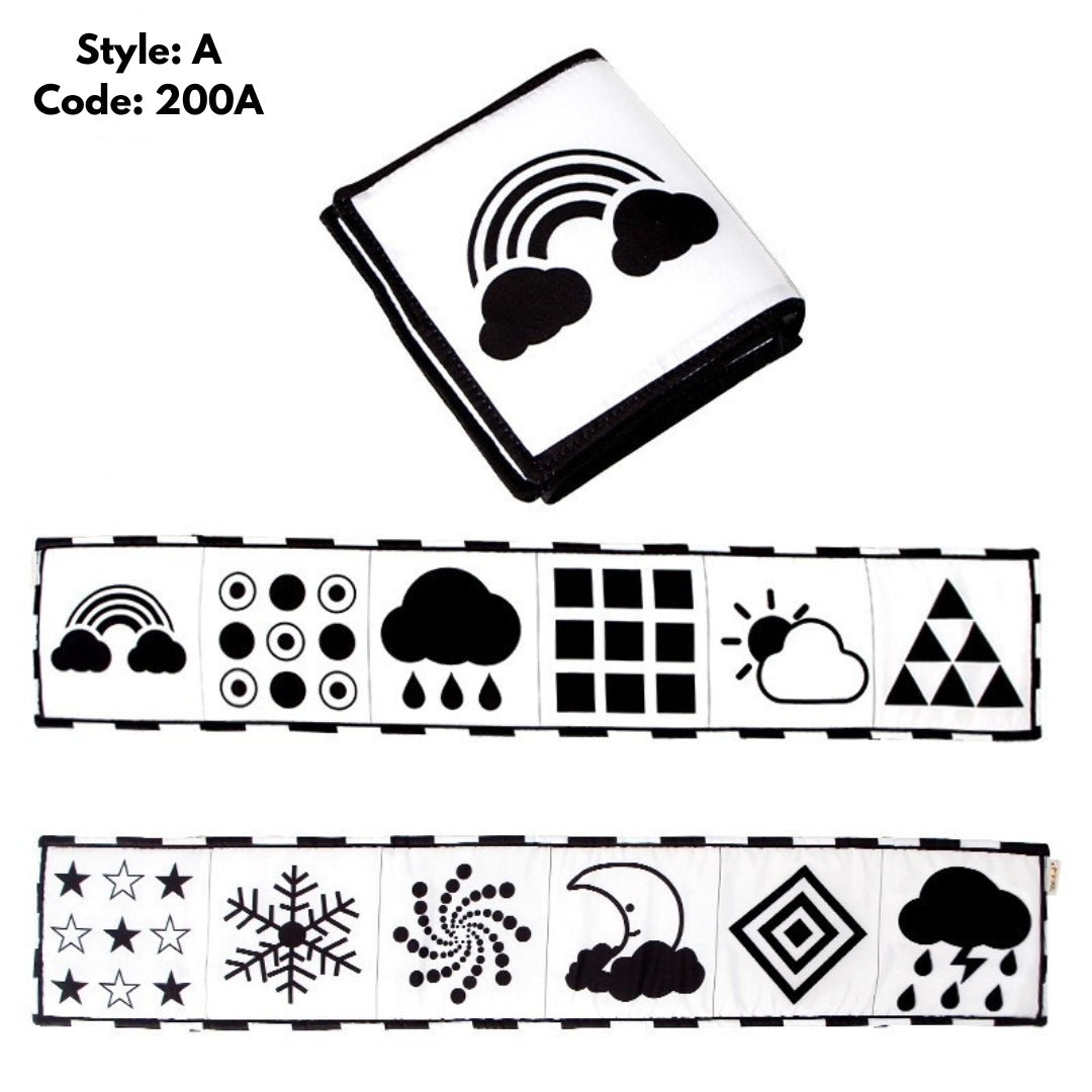 Baby Early Education Black And White High Contrast Washable Soft Fabric Activity Cloth