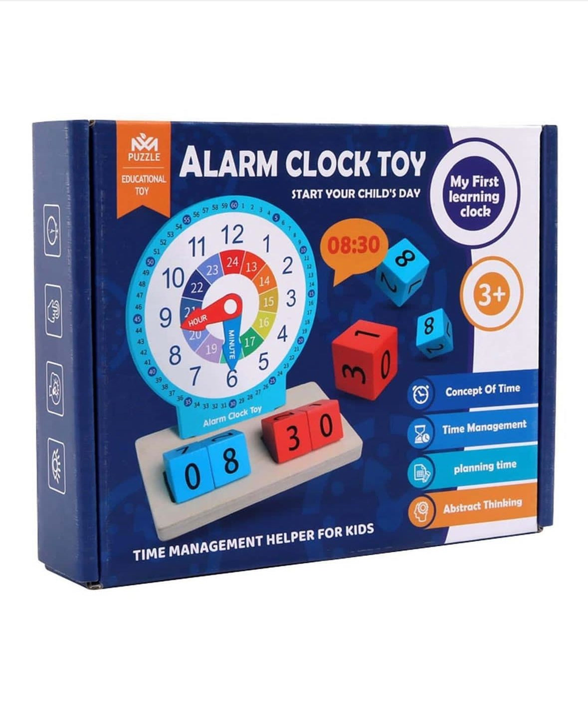 Preschool Educational Wooden Time Clock, Season, and Calender Toy
