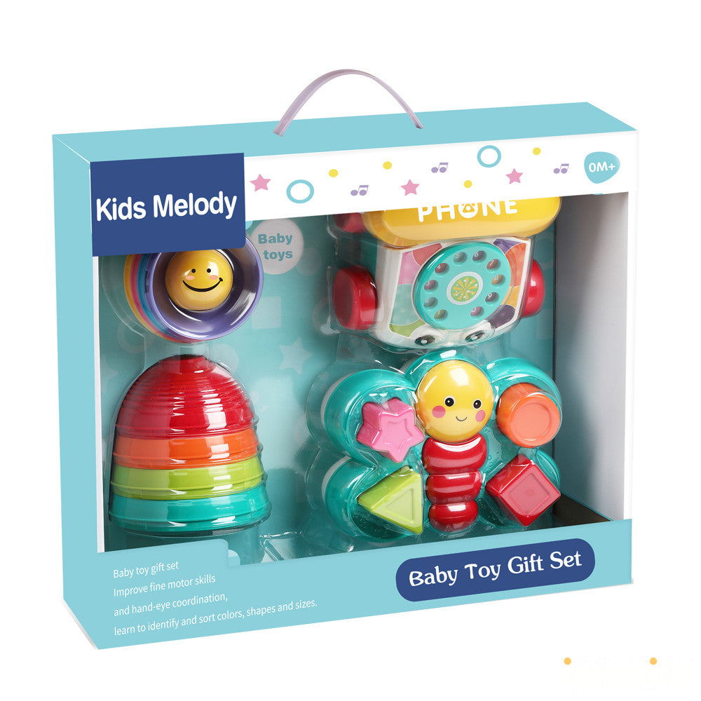Baby Toy Gift Set – Phone, Butterfly, and Stacking Toys
