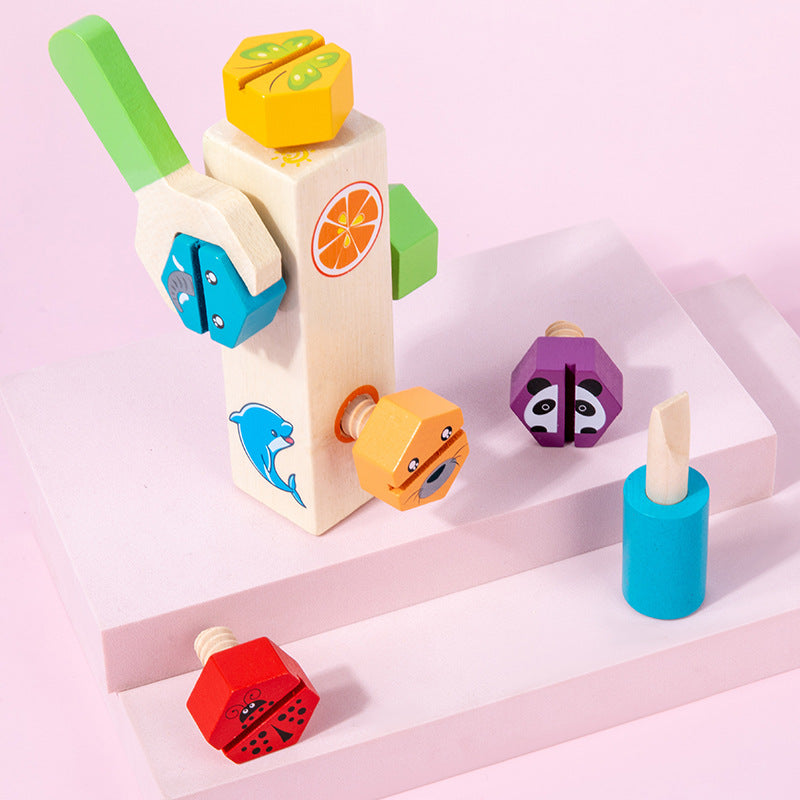 Montessori Wooden Screw Nut Assembly Toy - Hands-On Assembly Kit for Kids