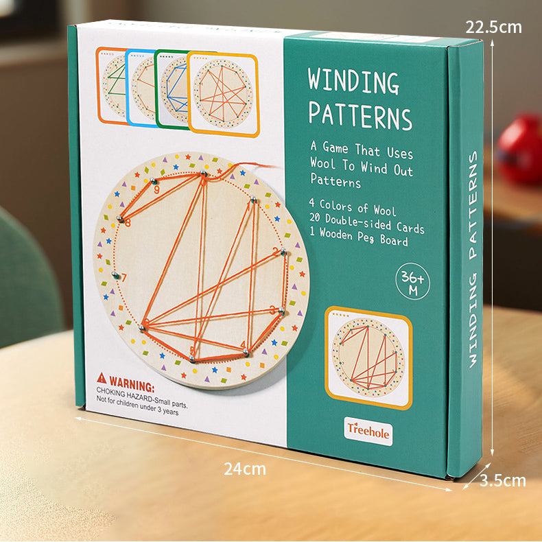 Montessori Threading Board - Wooden Nail & Rope Puzzle for Early Learning