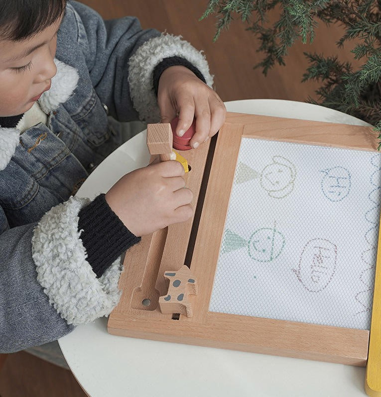 Wooden Montessori Educational Magnetic Drawing Board Toy