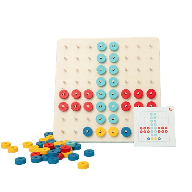 Wooden Early Education Jigsaw Puzzle & Colorful Wisdom Circle Teaching Toy