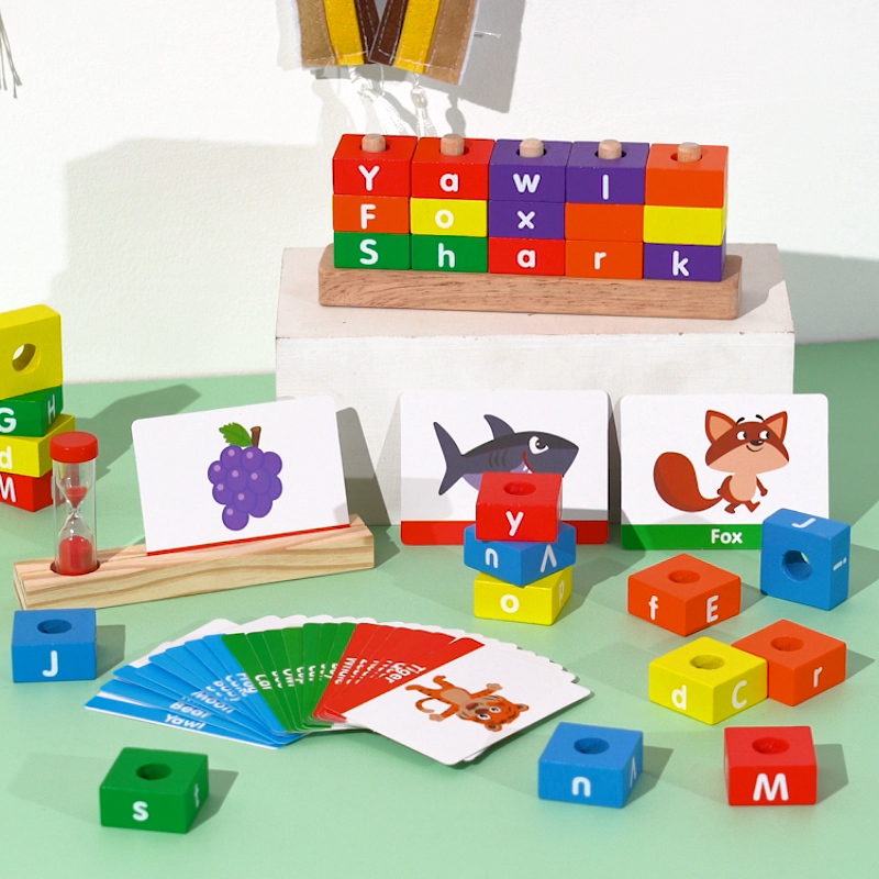 Montessori Learning Blocks – Alphabet & Number Matching Game
