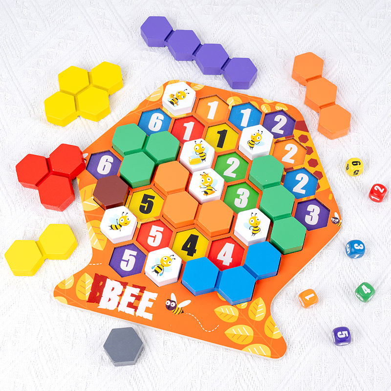 Honeycomb Wooden Number Hexagonal Puzzle