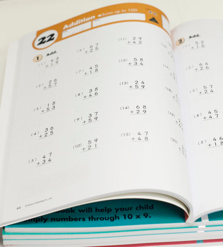 10 Volumes Kumon Math Workbooks Exercises: G1 to G4