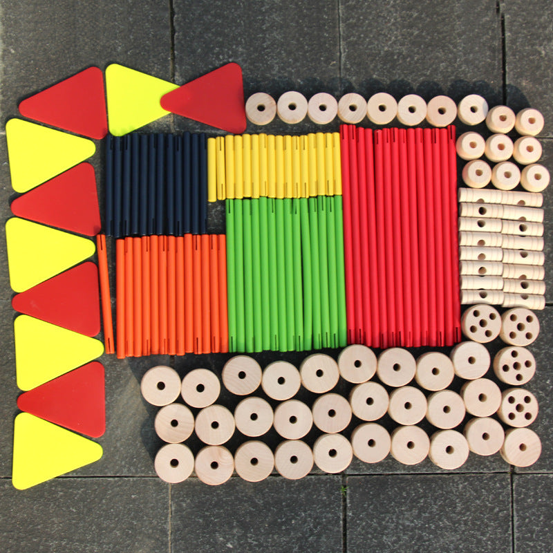 Montessori Wooden DIY Kids Contraption Building & Construction Toy - 68 PCS