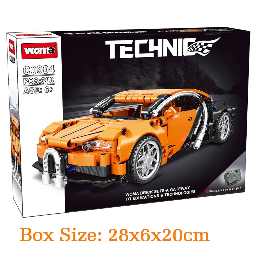 Technique Mini Brick Small Plastic ABS Building Block Pull Back Sports Car Toy Set for Boy
