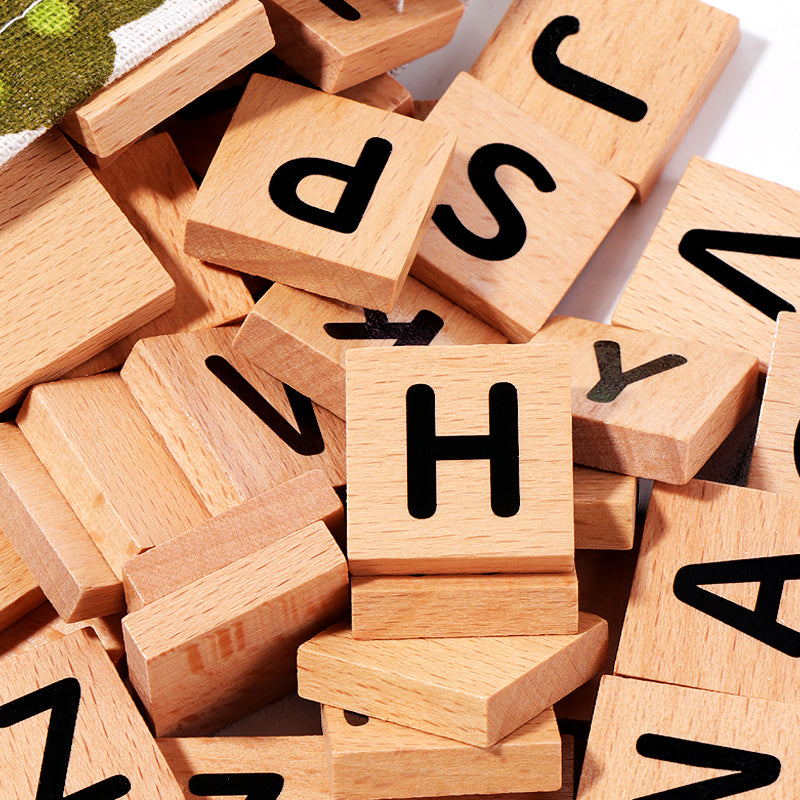 Educational Wooden Word Matching Game - Montessori Spelling Puzzle