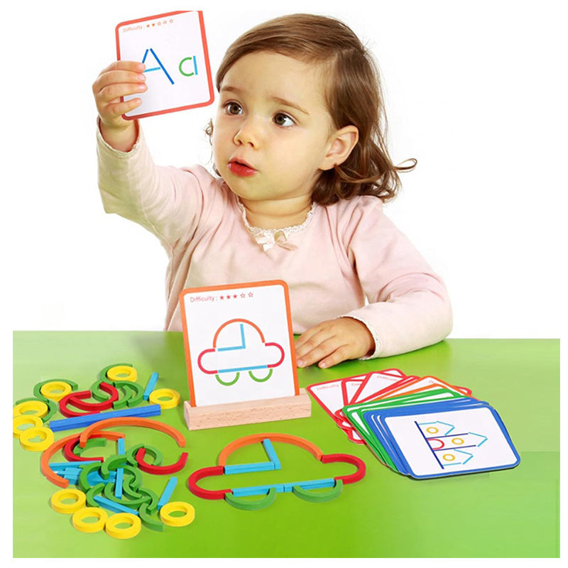 Montessori Sticks & Rings Board – 3D Wooden Puzzle for Toddlers