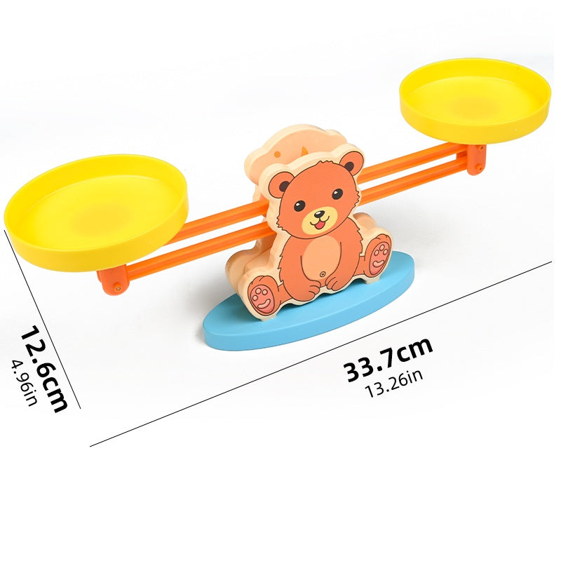 Number Learning Scale – Wooden Bear Counting Toy for Early Math Skills