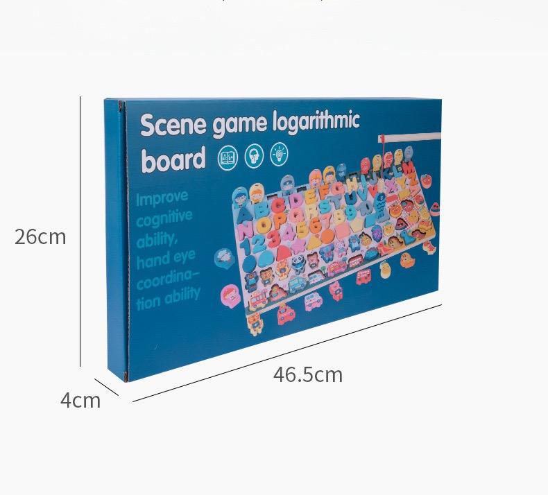 Wooden Multifunctional Logarithmic Board Matching Cognition Puzzle