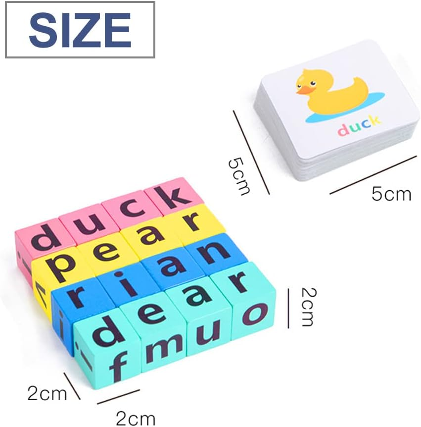 Wooden Montessori English Alphabet Puzzle Spelling Words Game