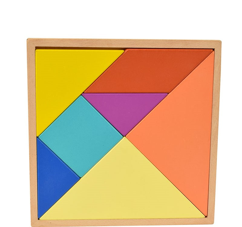 Wooden Colorful Jigsaw Tangram Puzzle